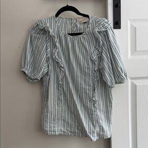 Universal Thread Striped Ruffle Blouse